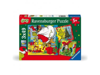 Ravensburger - Puzzle 3x49 Merry Grinchmas