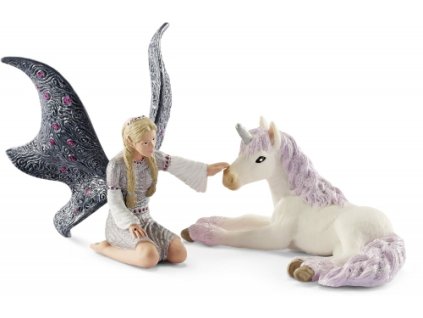 Schleich - Lindariel with Unicorn Foal