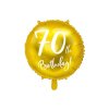Balón foliový 70. let - narozeniny zlatý, 45cm