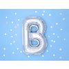 48990 2 balon foliovy pismeno b 35cm stribrny nelze plnit heliem