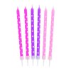 52716 1 narozeninove svicky ruzovo fialove s puntiky 24 ks 11 5 cm
