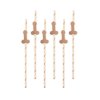 Slámky - papírové brčka s penisem - růžovozlaté (rose gold ) 6 ks - Rozlučka se svobodou