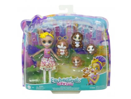 Mattel - Enchantimals családi játékkészlet Lila baba hajjal