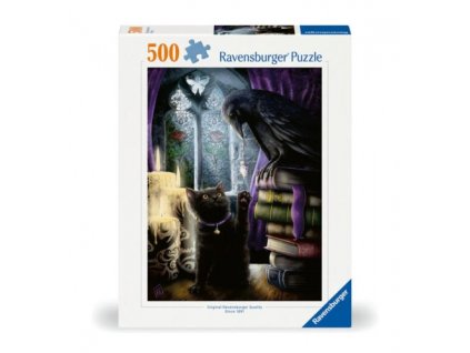 Ravensburger - Puzzle 500 Holló és macska a toronyszobában