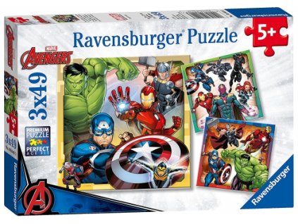 Ravensburger - Puzzle 3x49 Marvel Bosszúállók