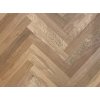Drevená podlaha HERRINGBONE DUB Prírodný, Rustic, Olej, Kartáč, 2-vrstvové, 4V špára 10x90x600mm - rybia kosť