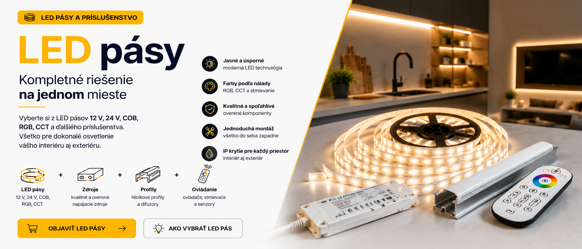 LED pásy – kompletné riešenie osvetlenia na jednom mieste