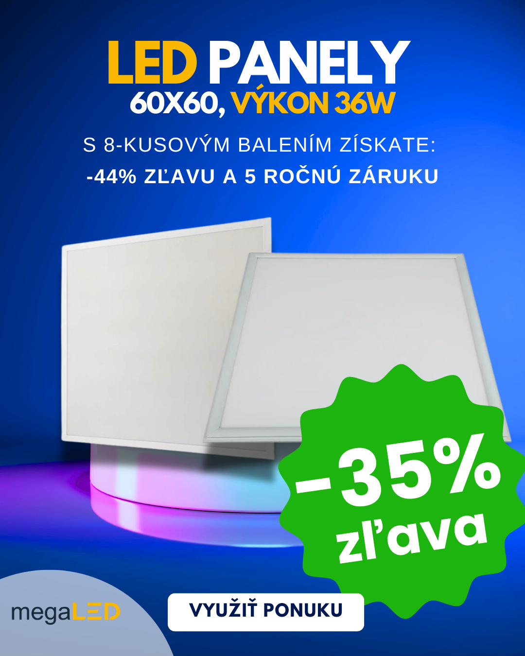 LED panely 8 kusov so zľavou -44%