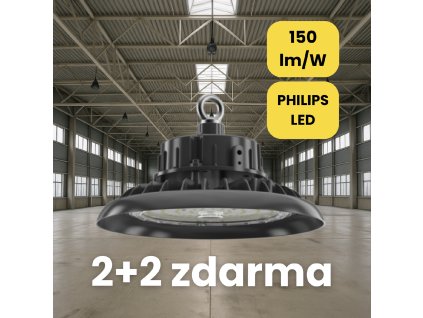 PHILIPS LED Highbay UFO 100W – 15 000 lm, 4000K/5000K, IP65, 1–10V stmievanie | 2+2 zdarma