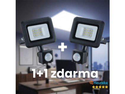 LED reflektor s pohybovým PIR senzorom 10W, 4000K | 1 + 1 zdarma