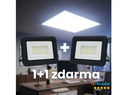 LED reflektor 30 W, 4000 K, čierna farba, sada 2 ks