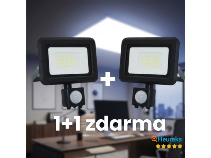 LED reflektor s pohybovým PIR senzorom 20W, 4000K | 1 + 1 zdarma