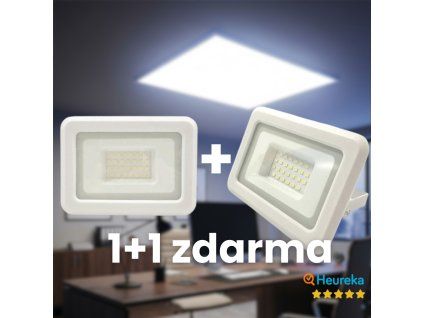 LED reflektor 20 W, 4000 K, biela farba, sada 2 ks