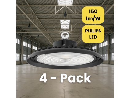 PHILIPS LED Highbay UFO svietidlo 200W – 30 000 lm, 4000K / 5000K, IP65, 1–10V stmievanie | 4-pack