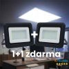 LED reflektor 50 W, 4000 K, čierna farba, sada 2 ks