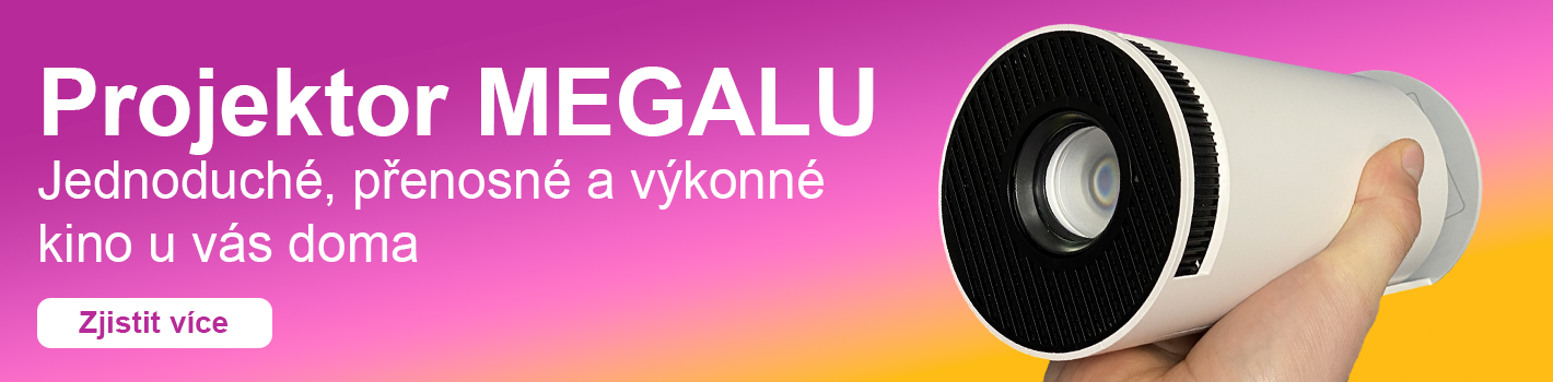 Projektor MEGALU FI0001ME: Jednoduché, přesné a výkonné kino u vás doma. Klikněte pro více informací.