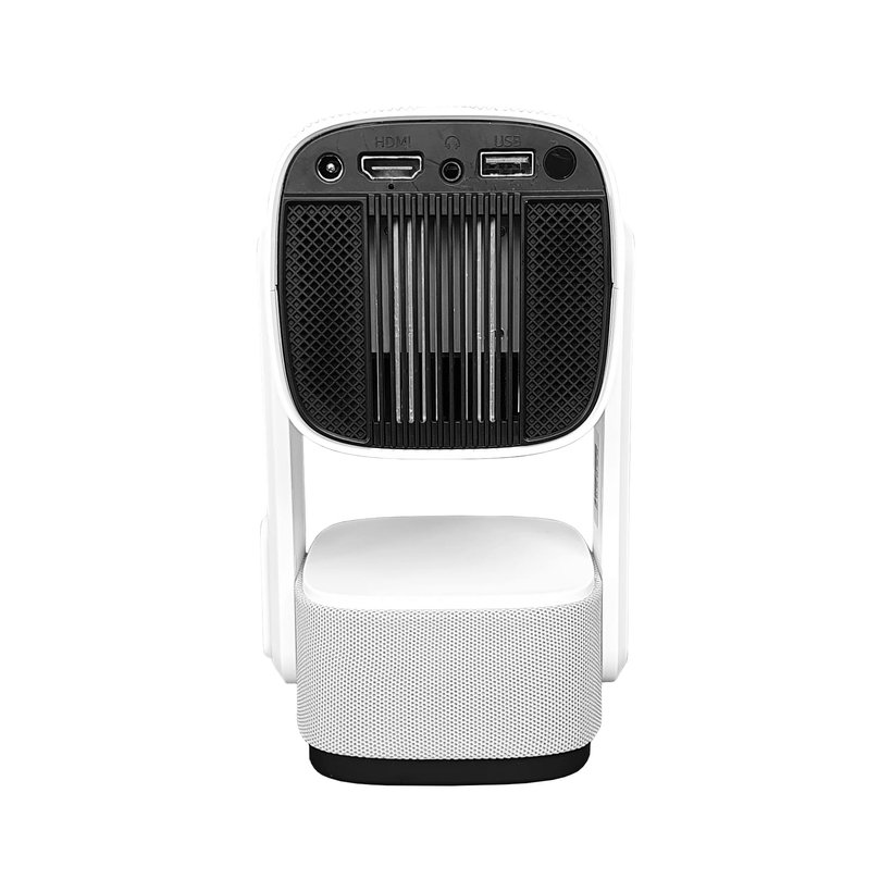 Zadní strana projektoru MEGALU Delux s konektory HDMI, USB a 3,5mm jack