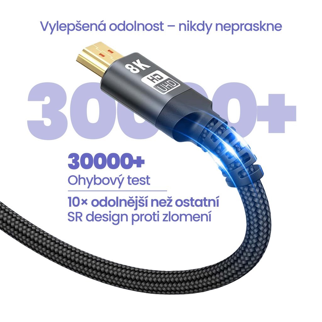 Opletený HDMI kabel Premium s testem 30 000 ohybů