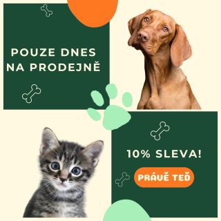 🐶🐱 POUZE DNES NA PRODEJNĚ! ⏰ Zítra už tahle šance nebude… 🎉 –10 % SLEVA 📍 pouze na kamenné prodejně 🔥 platí jen DNES...