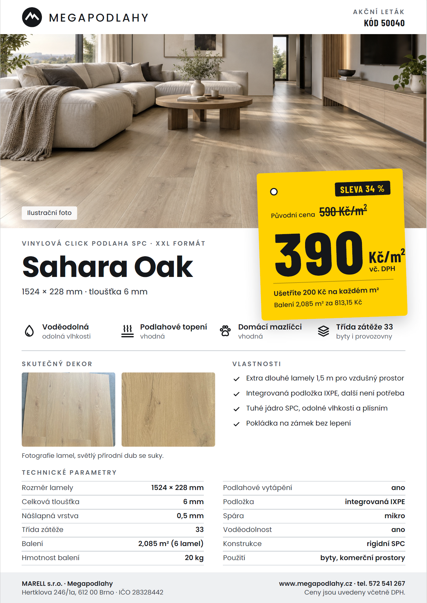 Sahara oak - 390kč/m2