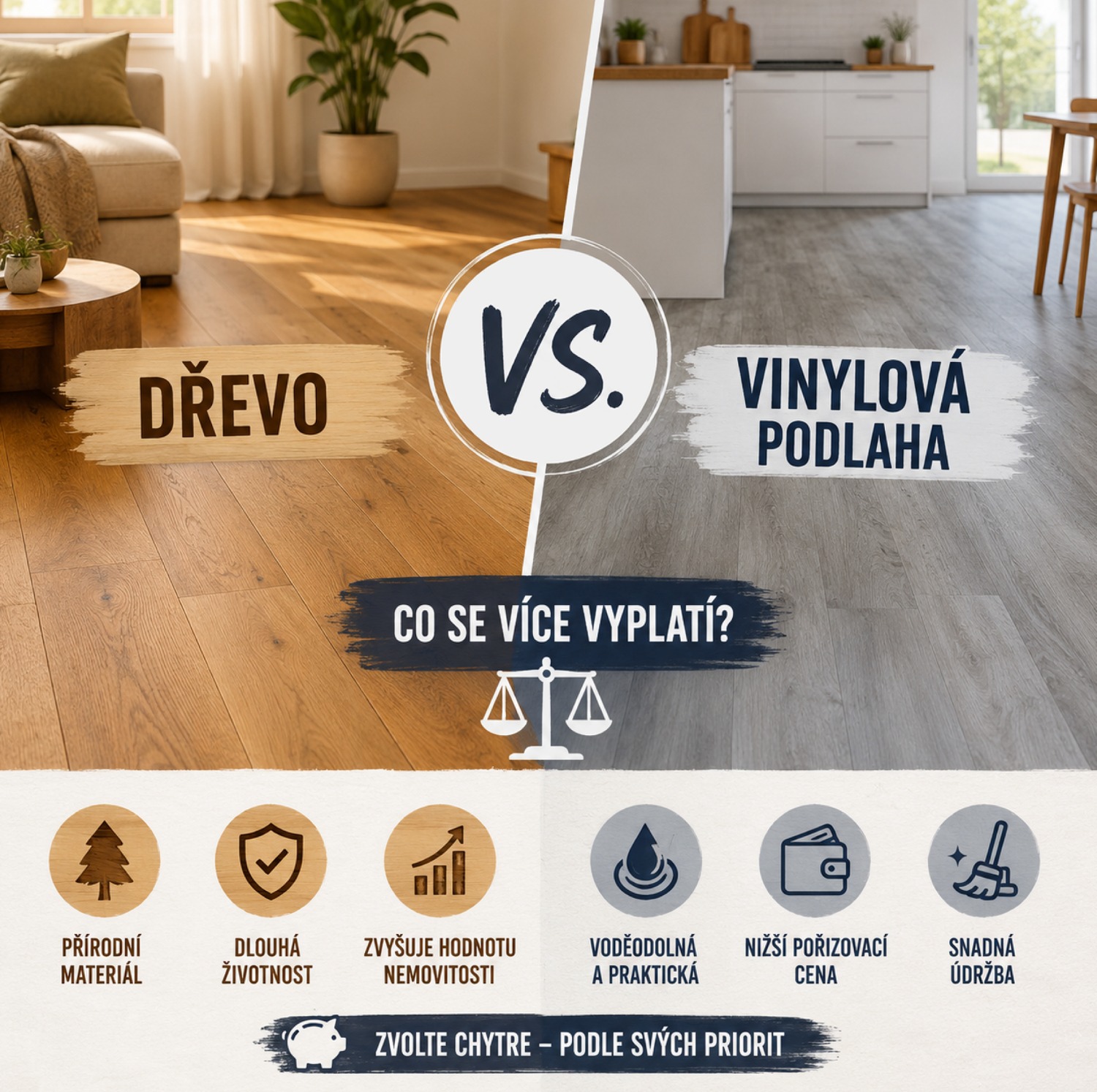 Dřevo vs. vinylová podlaha – co se víc vyplatí?