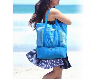 Plážová taška s termo přihrádkou modrá