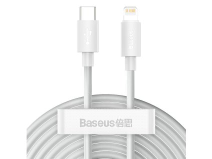 64658 baseus simple wisdom suprava datoveho kabla usb c na lightning pd 20w 2 ks sada 1 5 m biela