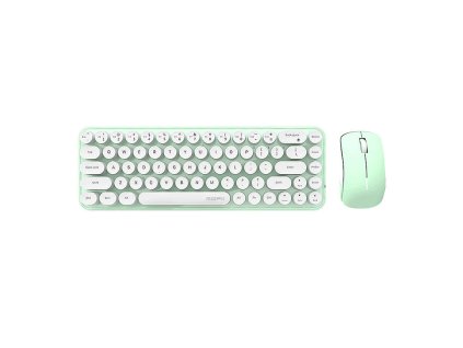 69002 bezdrotova suprava klavesnica mys mofii bean 2 4g bielo zelena