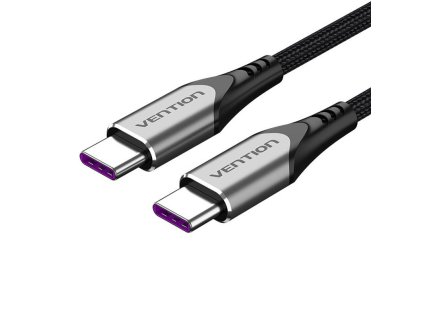 70025 cable usb c 2 0 to usb c vention taehf pd 100w 1m gray