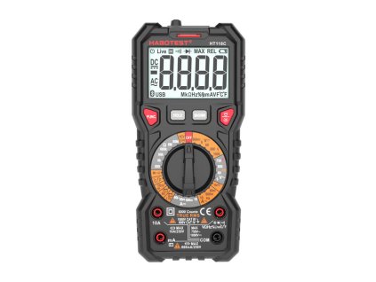 64907 digitalny multimeter so svietidlom habotest ht118c true rms ncv testovanie baterii