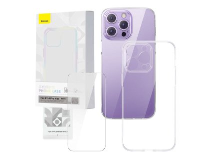 71729 priehladne puzdro a sada tvrdeneho skla baseus corning pre iphone 14 pro max