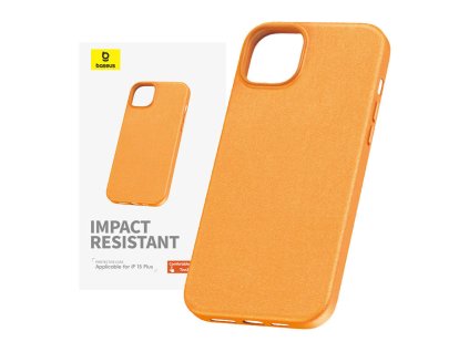 73556 puzdro na telefon pre iphone 15 plus baseus fauxther series oranzove