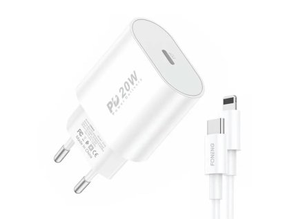 70739 rychla nabijacka foneng 1x usb pd 3 0 eu39 20w usb c na lightning