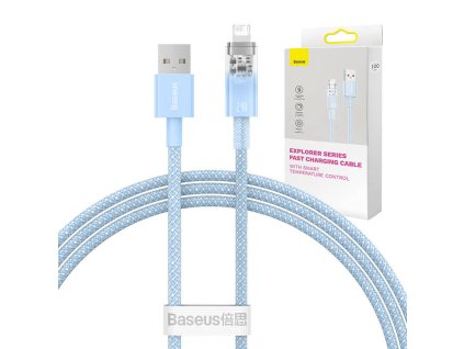 71987 rychlonabijaci kabel baseus explorer usb na lightning 2 4 a 1m modry
