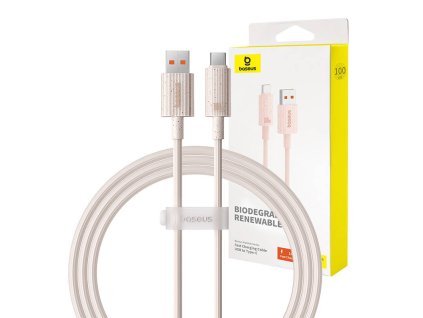 92561 rychlonabijaci kabel baseus usb na usb c habitat series 100 w 1 m ruzovy