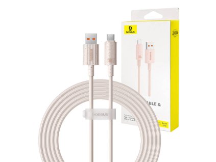 92564 rychlonabijaci kabel baseus usb na usb c habitat series 100 w 2 m ruzovy