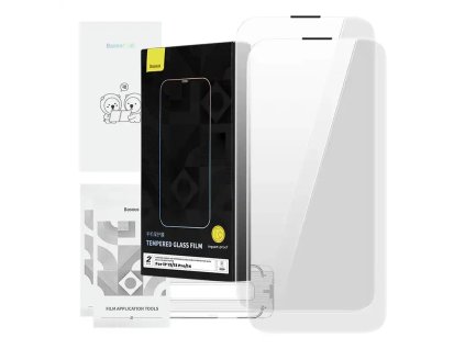 71717 tvrdene sklo baseus corning pre iphone 13 13 pro 14 so zabudovanym prachovym filtrom