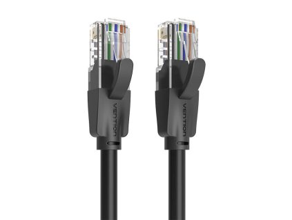 74213 utp cat6 sietovy kabel vention ibebj rj45 ethernet 1000mbps 5m cierny