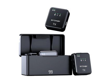 91469 wireless microphone blitzwolf bw sx63 1000mah black