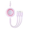 67604 1 baseus bright mirror 2 kabel 3 v 1 usb 3 v 1 pre micro usb usb c lightning 3 5 a 1 1 m fialovy