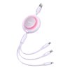 67604 5 baseus bright mirror 2 kabel 3 v 1 usb 3 v 1 pre micro usb usb c lightning 3 5 a 1 1 m fialovy
