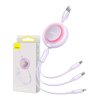 67604 baseus bright mirror 2 kabel 3 v 1 usb 3 v 1 pre micro usb usb c lightning 3 5 a 1 1 m fialovy