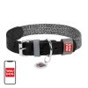 85442 dog collar made of natural leather and recycled material with qr code waudog size l width 25 mm black