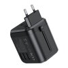 72773 1 choetech pd5008 travel charger 3xusb a 2xusb c gan 35w us eu uk au black