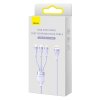 68939 4 kabel usb 3v1 serie baseus flash ii usb c micro usb lightning 66 w 1 2 m fialovy