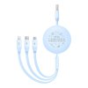 73358 5 nabijaci kabel 3v1 baseus usb na usb c usb m lightning 3 5a 1 1 m modry