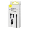 67100 7 usb kabel 3v1 baseus flash series usb c micro usb lightning 100 w 1 2 m cierny