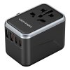 84935 2 vention fjfb0 gan 2xusb c 2xusb a universal travel adapter 65w black