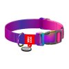 85202 1 waudog gradient nylon dog collar with qr code purple size m