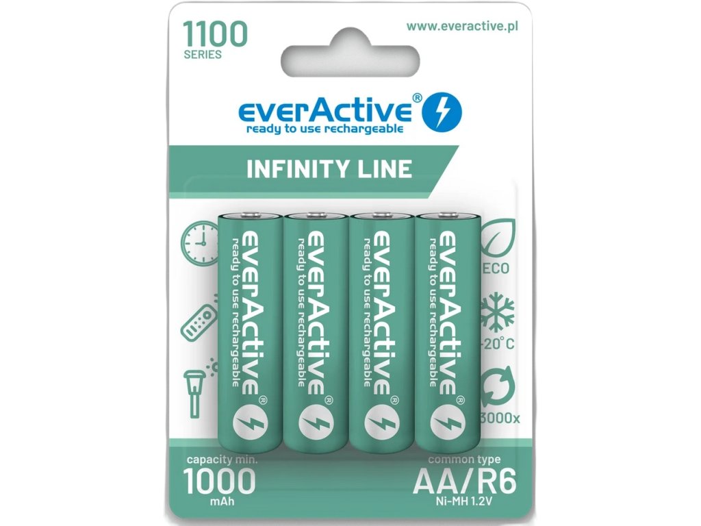 akumulatorki aa r06 nimh everactive 1100mah infinity line 3000 cykli blister 4 szt df8d44c8ec64b